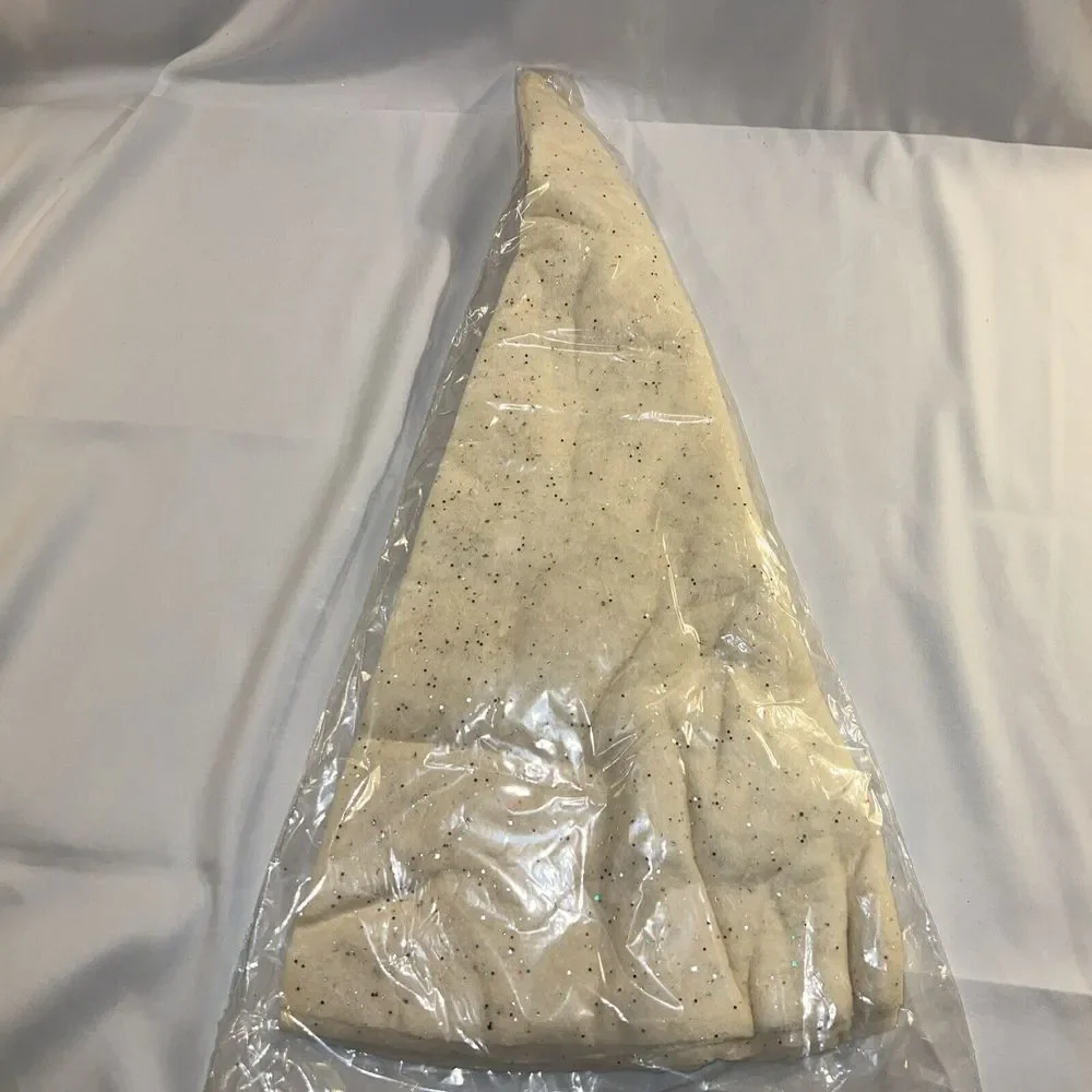 Vintage Sparkl-Tex Glittering Christmas Tree Skirt White w/ Glitter 48